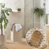 Casafield Laundry Hamper with Lid and Removable Liner Bag, Woven Water Hyacinth Square Laundry Basket for Clothes - 2 of 4