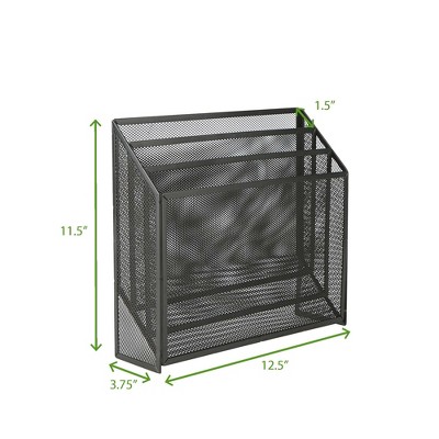 Mind Reader Black Steel Mesh 3-Tier Document Sorter