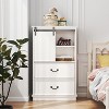 Hommoo Farmhouse 5 Drawers Chest Dresser with Sliding Door White - 2 of 4