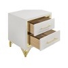 PAGED Nightstand Modern Side Table with 2 Storage Drawers and Gold Handles, Bedside Cabinet for Bedroom, Living Room - 2 of 4