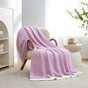 Snuggle Sac Soft Reversible Throw Blanket Knitted Blanket Cozy Bedding Blankets for Couch Sofa Bedroom - 3 of 4