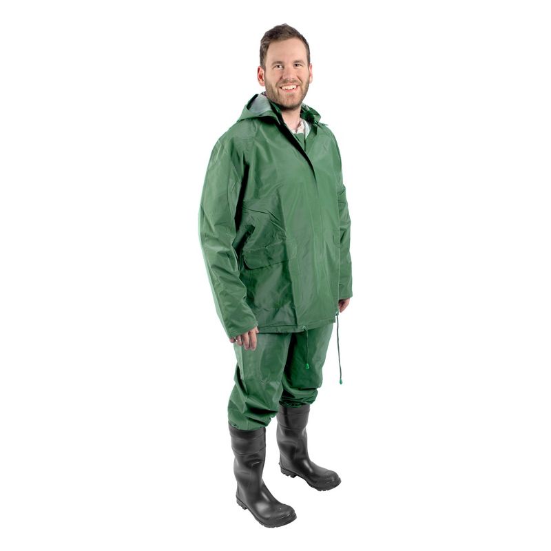 Stansport Men's 3 Piece .12mm Thick Rainsuit Medium Green, 2 of 8