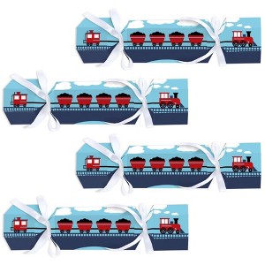 Big Dot of Happiness Railroad Party Crossing - No Snap Steam Train Birthday or Baby Shower Party Table Favors - DIY Cracker Boxes - Set of 12 - 1 of 4