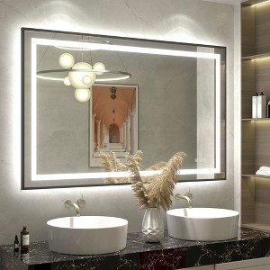Apmir Super Bright Front & Back LED Lighted Anti-Fog Aluminum Alloy Framed Tempered Glass Bathroom/Vanity Mirror with ETL & 3-Year Warranty - 1 of 4