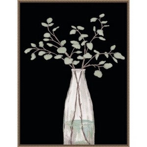Amanti Art Modern Floral On Black II by Elizabeth Medley Canvas Wall Art Print Framed 23 x 30-in. - 1 of 4