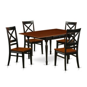 5-Piece Black and Cherry Finish Solid Wood Top - Dining Room Set (Seats-4) - 1 of 4