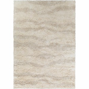 Hauteloom Kettering Solid Cream Wool Shag Rug - 1 of 4