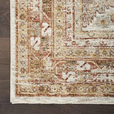 Vintage-Inspired Beige Synthetic 4' x 6' Persian Rug