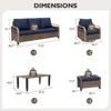 EAGLE PEAK Wicker Outdoor Patio Conversation Set, 2 Swivel Rocking Chairs, 3-Seat Loveseat, 2 Ottomans and Coffee Table, 6 Pieces - 3 of 4