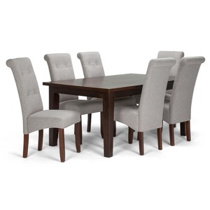 Essex Solid Hardwood 7pc Dining Set Cloud Gray - Wyndenhall, Cloudy Gray