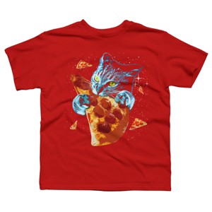 Boy's Design By Humans Pizza Cat in Space By BABYSHARK185 T-Shirt - 1 of 3