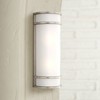 Minka Lavery Modern Outdoor Wall Light Fixture Brushed Stainless Steel 20" Etched Glass for Post Exterior House Porch Yard Patio - 2 of 2