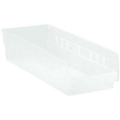 Quantum Storage Systems Economy Shelf Bin, Nesting, 17-7/8"W X 8-3/8"D X 4"H, (7) Divider Slots, Rear Hanglock