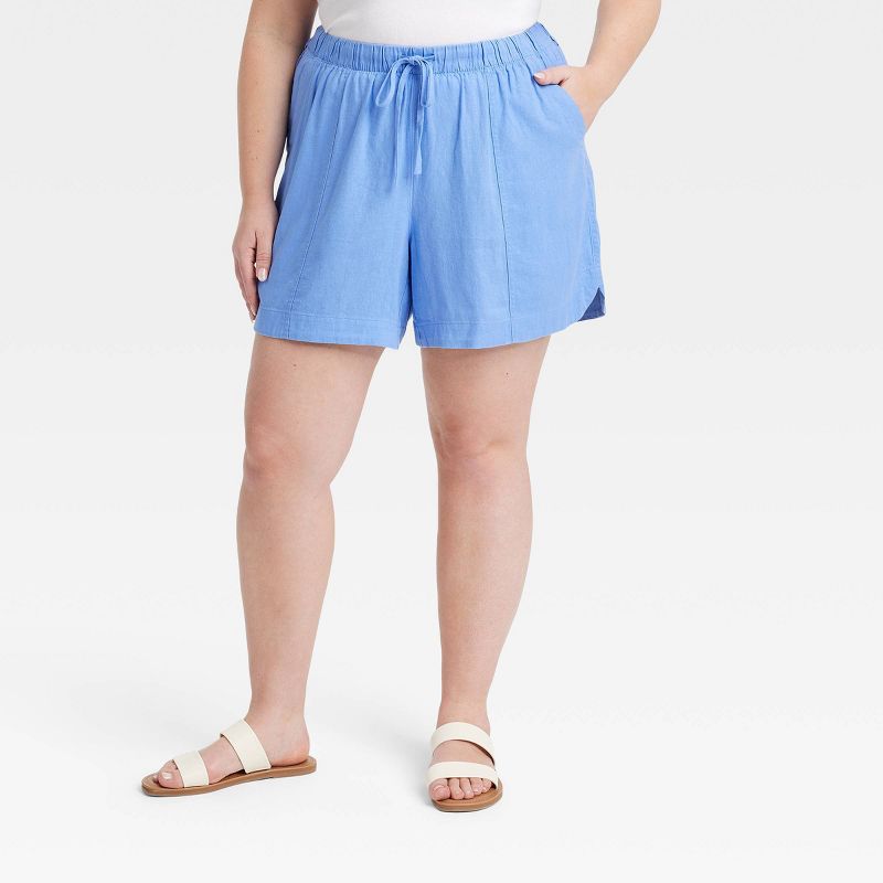 Women's Adaptive High-Rise Linen Easy Pull-On Shorts - Universal Thread™, 1 of 10