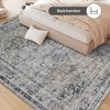 coucheta Washable Area Rug, Vintage Distressed Hallway Floor Carpet, Non-Slip Non-Shedding Soft Bedside Rug, Low Pile Foldable Print Rug - 4 of 4