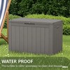 Infurnic Deck Boxes, Outside Storage Box Container with Handle for Storage Patio Furniture, Garden Tools, Pool Supplies, Brown, 30.75"*17.1"*21.85" - 3 of 4