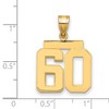 Black Bow Jewelry 14k Yellow Gold, Athletic Collection Medium Polished Number 60 Pendant - 2 of 3
