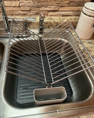 Joseph Joseph Extend Steel Expandable Dish Rack With Draining Spout - Gray  : Target