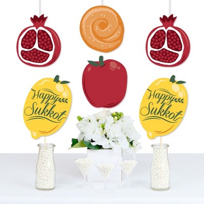 Big Dot of Happiness Sukkot - Apple, Pomegranate, Etrog, and Challah Decorations DIY Sukkah Essentials - Set of 20