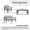 4-Piece Aluminum Patio Furniture Set, Removable Cushions, Tempered Glass Table for Outdoor Conversations, Light Grey - 3 of 4