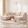 89" Modern 5-Seater Modular L-Shaped Sectional Sofa with Movable Ottoman, Vertical Stripe Cushions, Throw Pillows - 4 of 4
