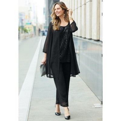 Catherines 3-Piece Sequin Tank Pant Set