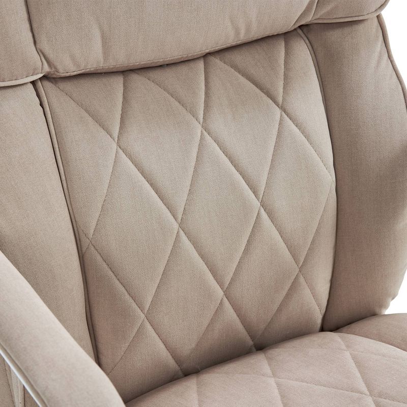 Sutherland Quilted Fabric Office Chair with Padded Arms Cream - La-Z-Boy, 5 of 20