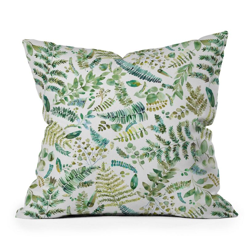 Ninola Design Botanical Collection Square Throw Pillow Green - Deny Designs, 1 of 6