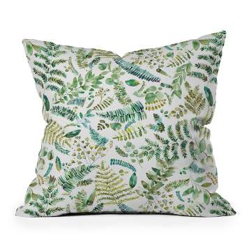 Ninola Design Botanical Collection Square Throw Pillow Green - Deny Designs