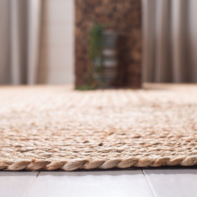 Natural Handmade Flat Woven Jute Area Rug, 5' x 8'
