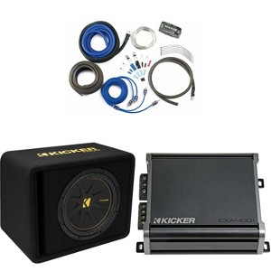 Kicker 12 Inch Comp Bass Package 50VCWC124 with 46CXA4001 and amp wire kit - 1 of 4