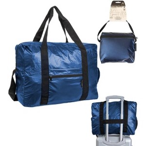 Boarding Pass Recycled Metallic Foldable & Packable Pouch Duffel Travel Bag - 1 of 4