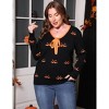 Clearlove Women's Plus-Size Halloween-Inspired Knit Top Textured Long Sleeve Sweater - 3 of 4