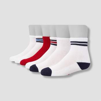 Hanes Toddler Boys' 6pk Solid Crew Socks - Colors May Vary 12-24M