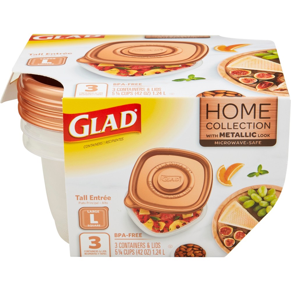 UPC 012587790694 product image for Glad Home Collection + Tall Entrée Food Storage Containers - 42oz - 3ct | upcitemdb.com