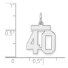 Black Bow Jewelry Sterling Silver, Athletic Collection, Small Polished Number 40 Pendant - 4 of 4