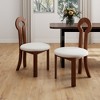 WJSHome Sheep Plush Upholstery Dining Chairs Set of 2, Rubberwood Dining Chairs, Retro Key Shape Design for Kitchen and Restaurant - 2 of 4