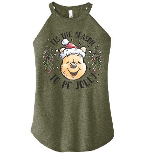 Women's - Winnie the Pooh - Tis The Season To Be Jolly Christmas Graphic High Neck Tank - 1 of 2