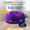 Ultimate Sack 6ft Bean Bag Chair, Oversized Comfortable Indoor Floor Lounger, Giant Foam-Filled Furniture for Relaxing, Purple Suede - 3 of 4