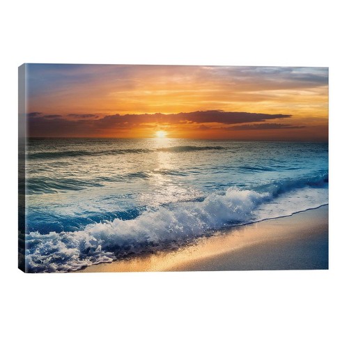 Coastal and Beach House Wall Decor Free Proof Choose Your Size Florida Beach Sunset Giclee Print of Painting on Canvas or Art Paper