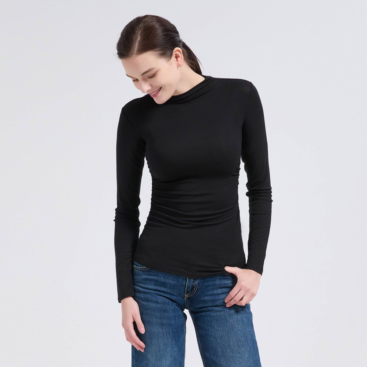 Women's Long Sleeve Mock Turtleneck Top - A New Day™ - thumbnail 3