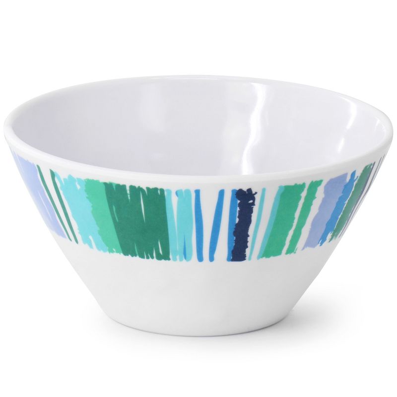 Gibson Home Tropical Sway Orleans 12 Piece 6 Inch Melamine Bowl Set in White and Blue, 3 of 7