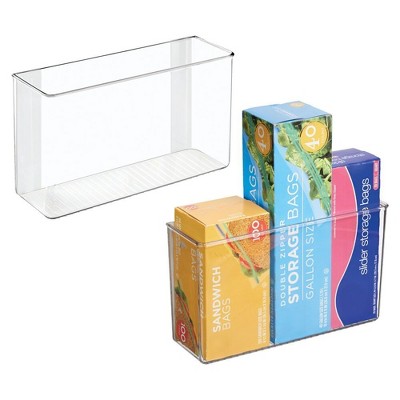 iDesign Adhesive Organizer Bin for Kitchen - Set of 2 - Clear