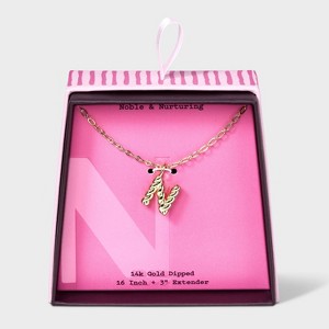 14K Gold Dipped Twisted Bubble Initial Necklace - A New Day™ Gold - 1 of 4