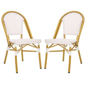 Lydia Bistro Chair (Set Of 2) - Indoor/Outdoor - PAT4044 - White - Safavieh - 1 of 4