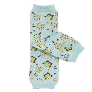 Wrapables Colorful Baby & Toddler Leg Warmers 2, Blue Owls - 1 of 2