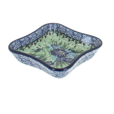 Blue Rose Polish Pottery Sapphire Fields Small Square Dish