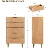 Acekool Dresser, Fluted Panel & Golden Handles, Large Capacity Organizer for Bedroom, Black/White/Natural/Green - 2 of 4