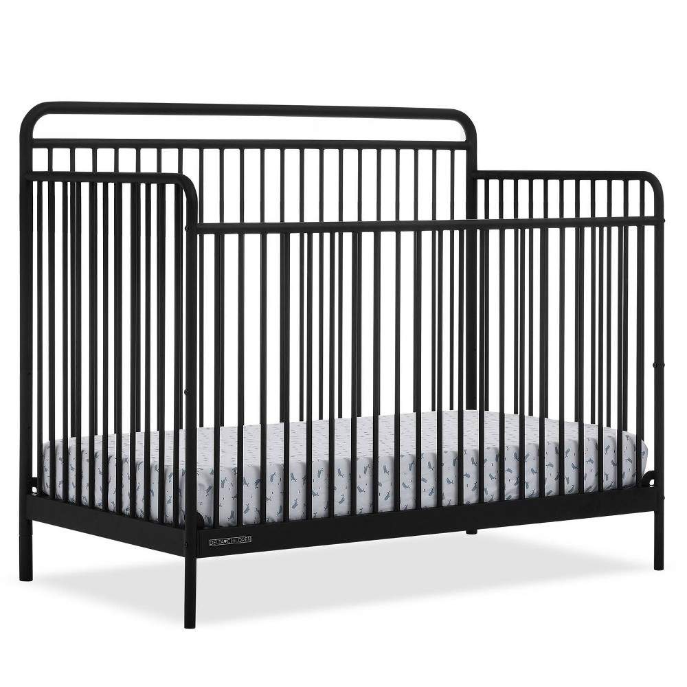 Delta Children Hayden 5-in-1 Convertible Metal Crib - Matte Black