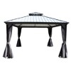 Kozyard Caesar Aluminum Hardtop Gazebo Metal Pavilion with Netting and Shaded Curtains for Patio, Backyard Deck - 3 of 4